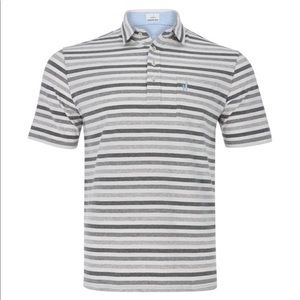 Mens Dalton Johnnie-O Gray Striped Polo